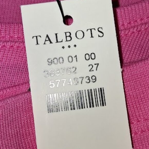 Talbots Round Neck Cotton Short Sleeve Tee Shirt NWT Asst Szs Bright Pink - Picture 4 of 4